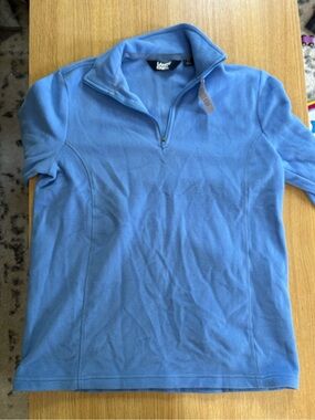 Lands' End Sky Blue Fleece Zip-Up Pullover